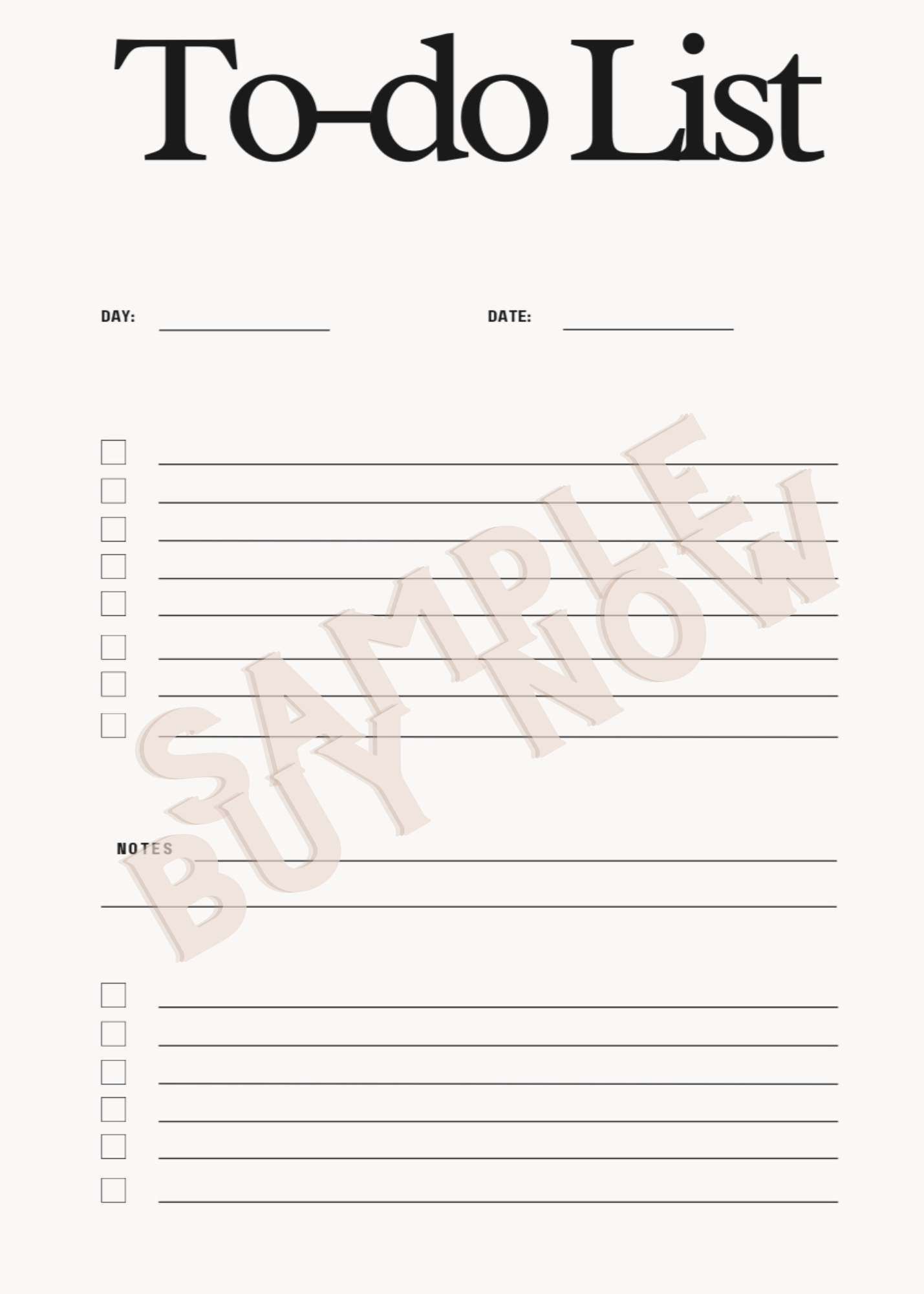 Simple To-Do List Template (Fillable PDF) | Digital Daily Planner