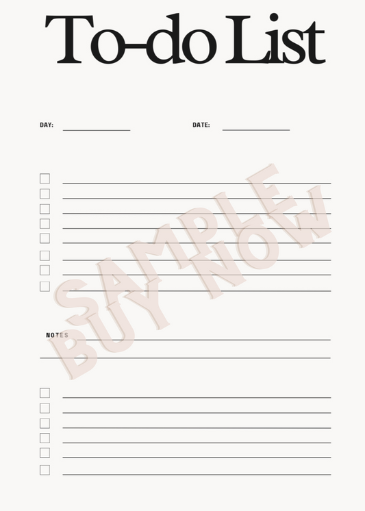Simple To-Do List Template (Fillable PDF) | Digital Daily Planner